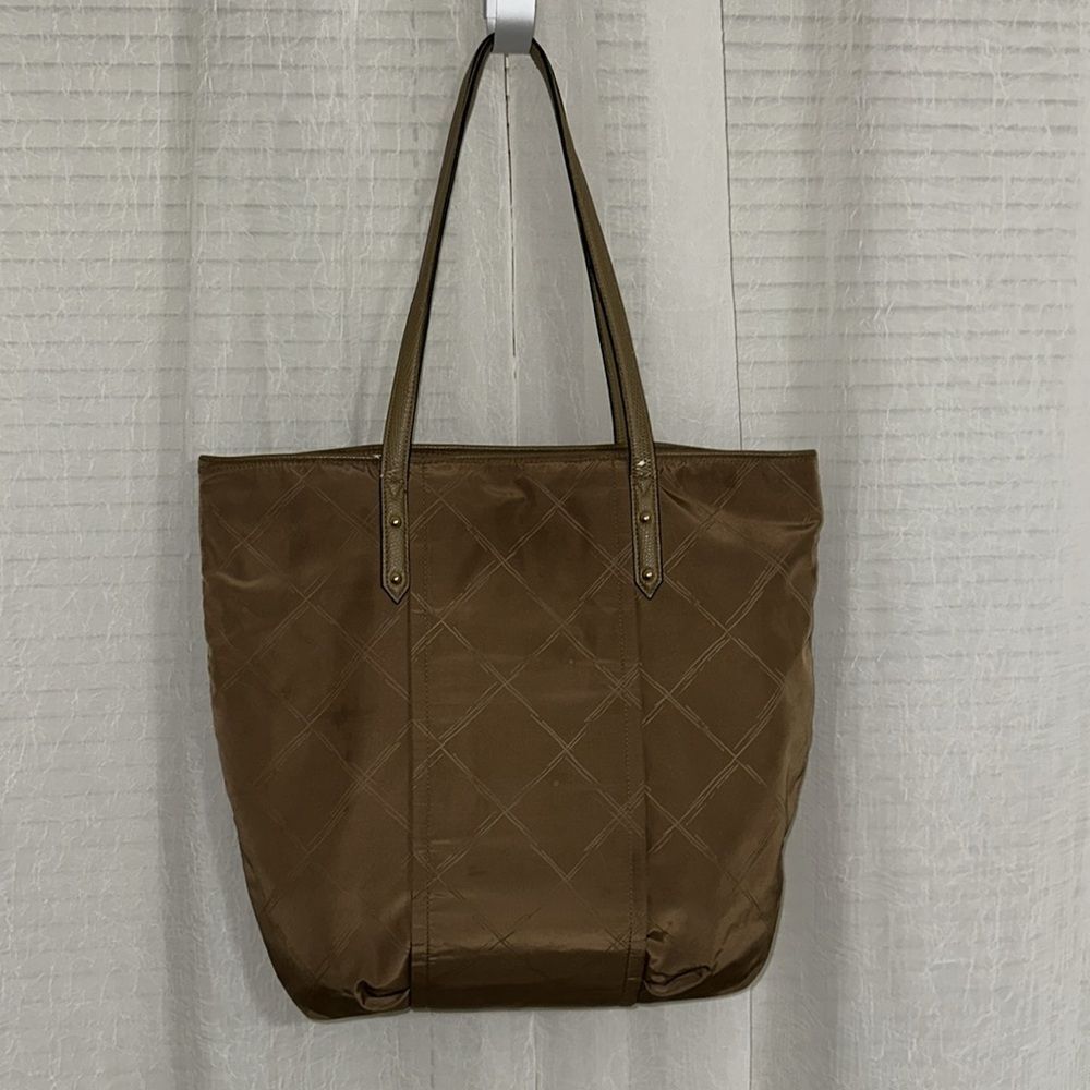 FREE w/bundle Vera Bradley Light Brown Tan Nylon Tote Faux Leather Combo - Picture 2 of 16